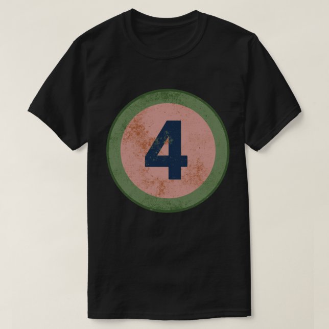 Camiseta Número 4 Vintage Distressed (Frente do Design)