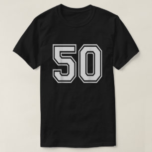 Camiseta Número 50 Equipe de Esportes Varsity Jersey 50º An