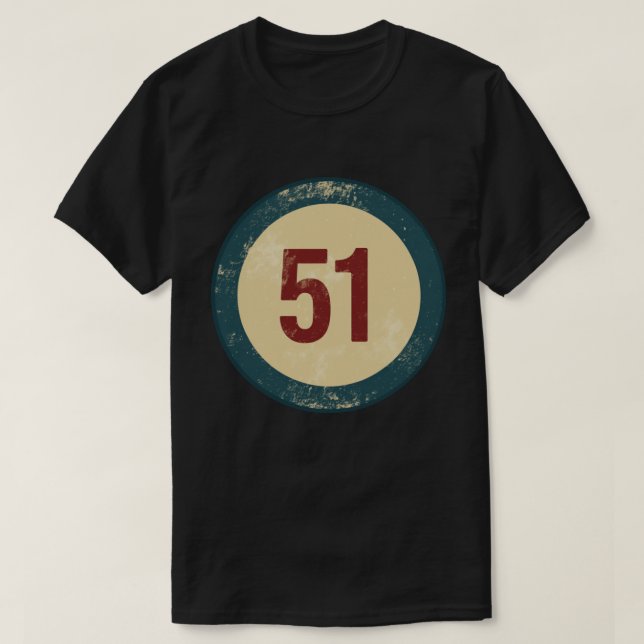 Camiseta Número 51 Vintage Desgastado (Frente do Design)