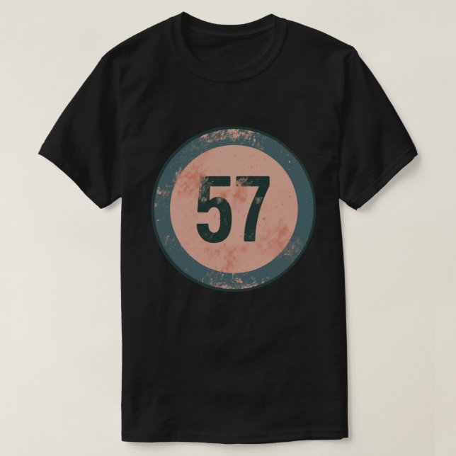 Camiseta Número 57 Vintage Desgastado (Frente do Design)