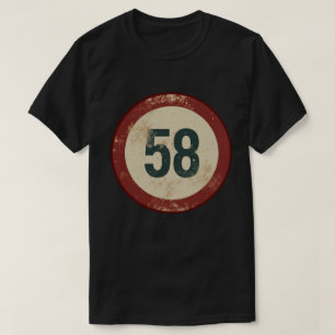 Camiseta Número 58 Vintage Desgastado