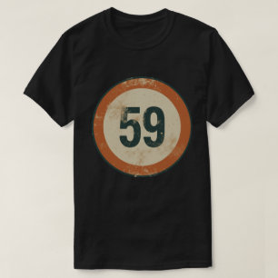 Camiseta Número 59 Vintage Desgastado