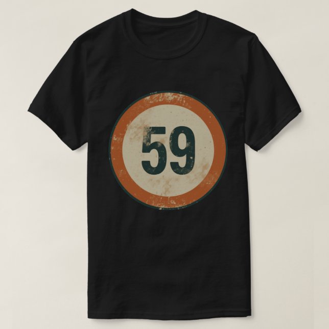 Camiseta Número 59 Vintage Desgastado (Frente do Design)