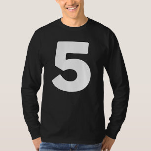 Camiseta Número 5 Cos do Grupo de Cinco Números e Letras Co