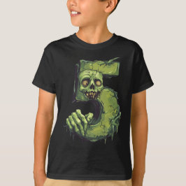 Camiseta Número 5 Tema Zombie Halloween 5 Anos Crianças