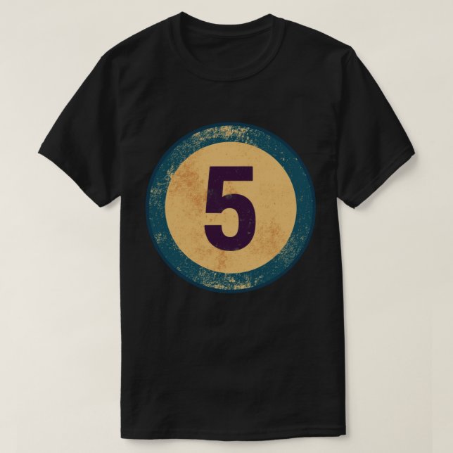 Camiseta Número 5 Vintage Desgastado (Frente do Design)