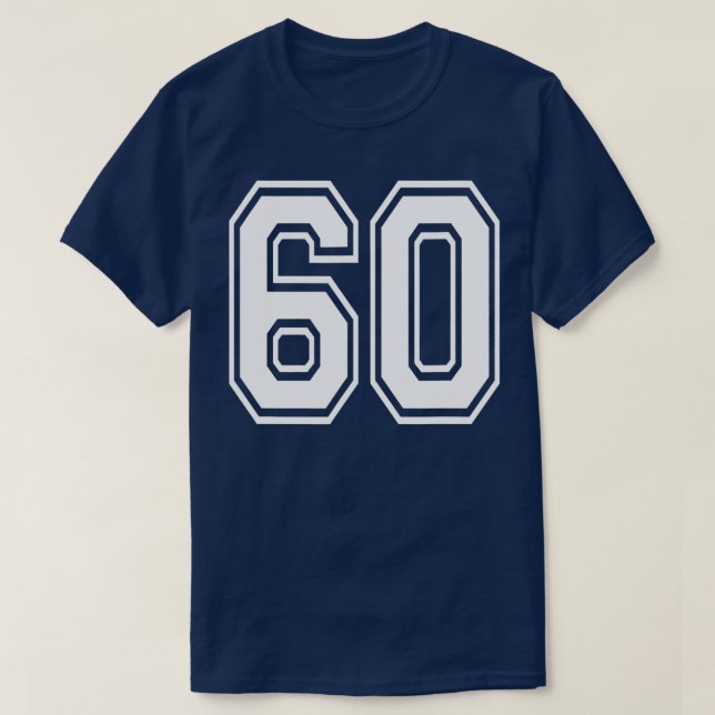 Camiseta Número 60 Birthday Varsity Sports Team Jersey (Frente do Design)