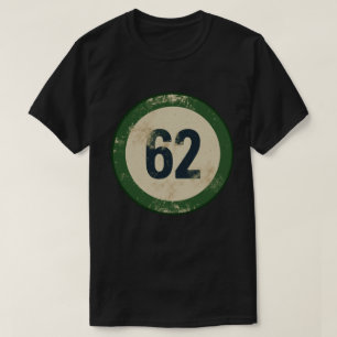 Camiseta Número 62 Vintage Desgastado
