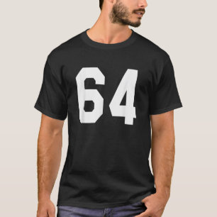 Camiseta Número 64 jogador da equipe frontal e traseira de 