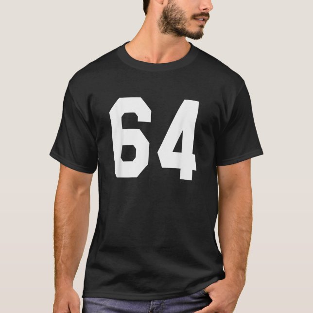 Camiseta Número 64 jogador da equipe frontal e traseira de  (Frente)