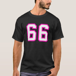Camiseta Número 66 Esporte Jersey Aniversário Idade Sortudo