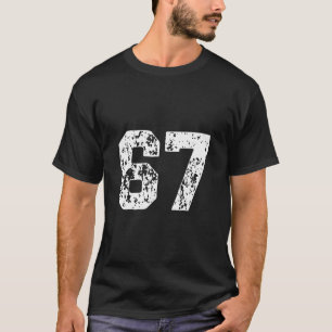 Camiseta Número 67 Branco Melhor Clic Estilo Universitário