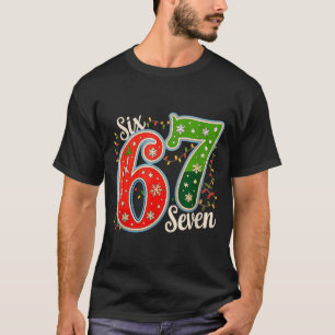 Camiseta Número 67 Divertido Seis Sete 6 7 Meme Luz de Nata