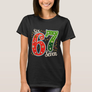 Camiseta Número 67 Seis Sete Divertido 6 7 Meme Luz de Nata