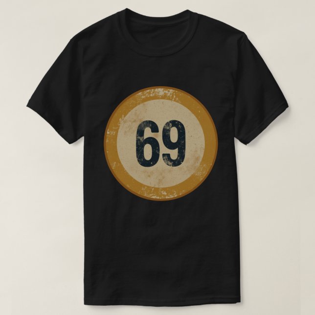 Camiseta Número 69 Vintage Distressed (Frente do Design)