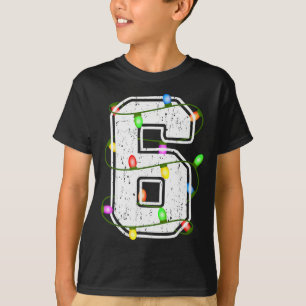 Camiseta Número 6 Aniversário de 6 anos Menino Seis Natal F