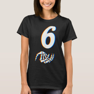 Camiseta Número 6 Mão de Esqueleto Meme Correspondente 67 H