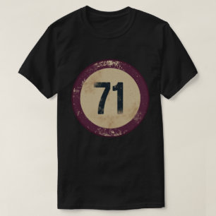 Camiseta Número 71 Vintage Desgastado