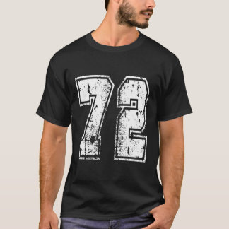 Camiseta Número 72 Impressão na parte traseira do número 72