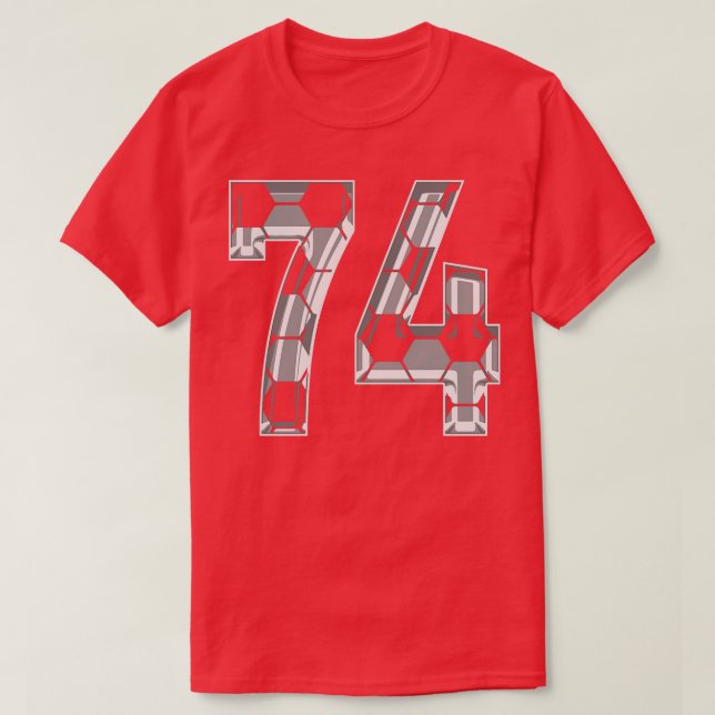 Camiseta Número 74 Jersey 74, ventilador do reprodutor mãe (Frente do Design)