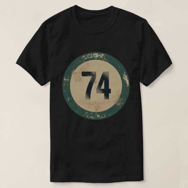Camiseta Número 74 Vintage Desgastado (Frente do Design)
