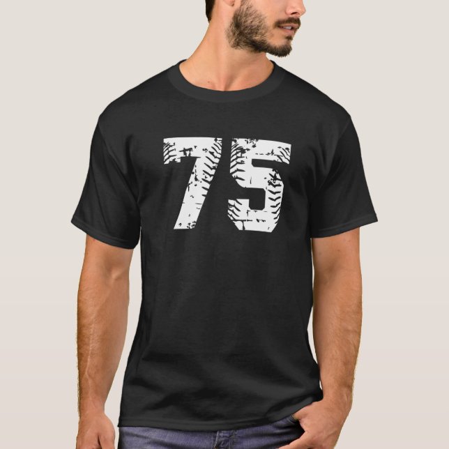 Camiseta Número 75 Softball Beball Jersey Grunge Lucky Nu (Frente)