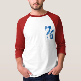 camiseta número 76 t-shirt design vermelho azul EU