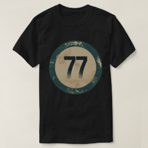 Camiseta Número 77 Vintage Desgastado