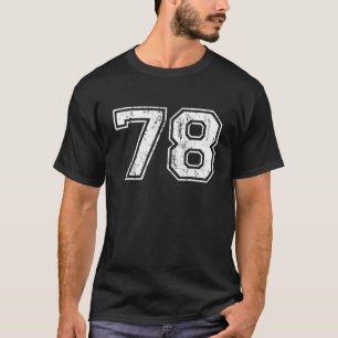 Camiseta Número 78 Vintage Sports Team P, em dificuldades
