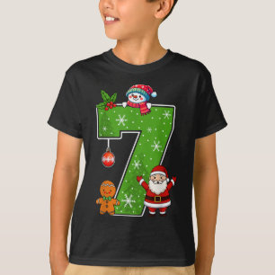 Camiseta Número 7 Roupas de Natal engraçadas 67 Meme Casal