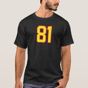 Camiseta Número 81 Atleta do fã de Jersey Amarelo Var Verme