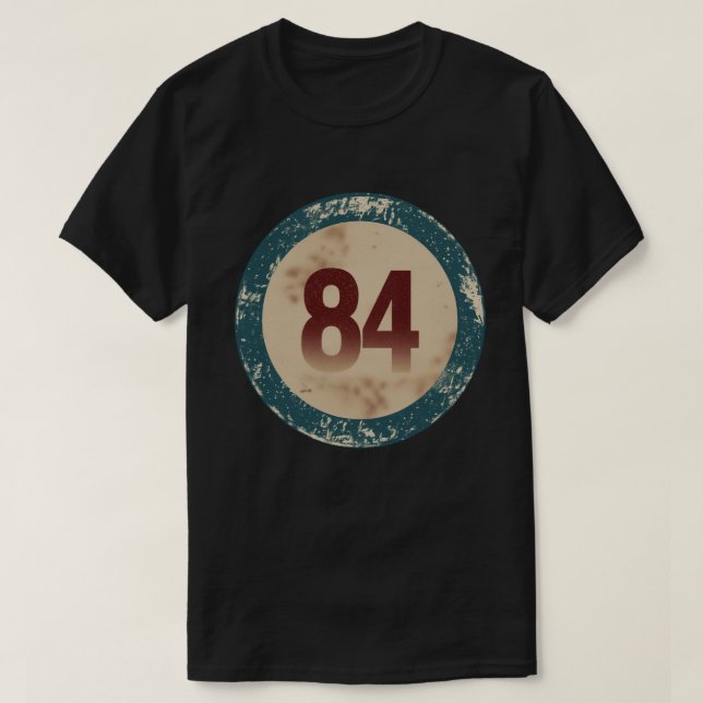 Camiseta Número 84 Vintage Desgastado (Frente do Design)