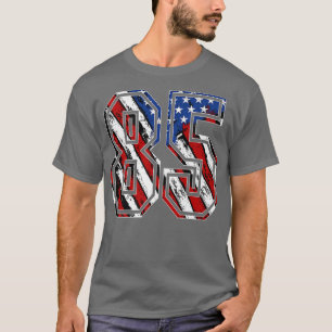 Camiseta Número 85 Red White e Blue American Flag 85 Jers