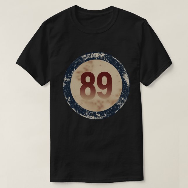 Camiseta Número 89 Vintage Desgastado (Frente do Design)