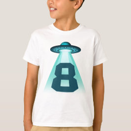 Camiseta Número 8 Abdução De Meninos De 8 Anos De Alienígen