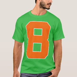 Camiseta Número 8 Esportes Laranja retrô
