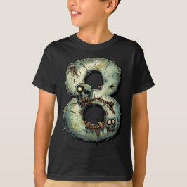 Camiseta Número 8 Tema Zombie Halloween De 8 Anos Crianças