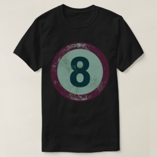 Camiseta Número 8 Vintage Desgastado