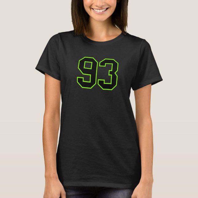 Camiseta Número 93 Esportes Jersey Green Black Favorite (Frente)