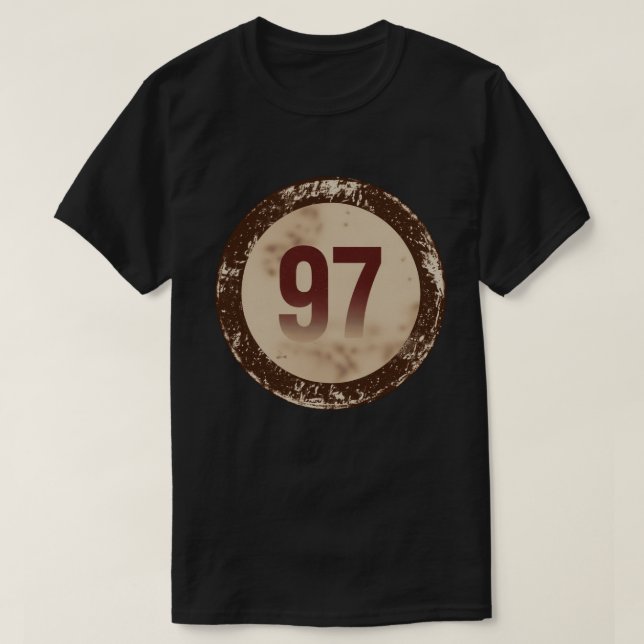 Camiseta Número 97 Vintage Distressed (Frente do Design)