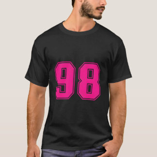 Camiseta Número 98 de fãs de esportes cor-de-rosa