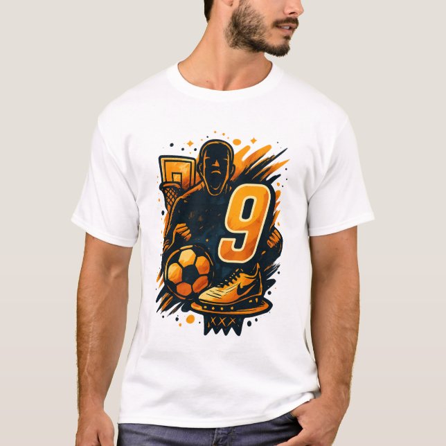 Camiseta Número 9, Equipe de Energia Esportiva - Basquete e (Frente)