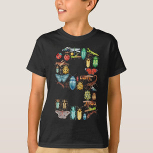 Camiseta Número 9 Insetos Insetam Besouros Meninos De 9 Ano