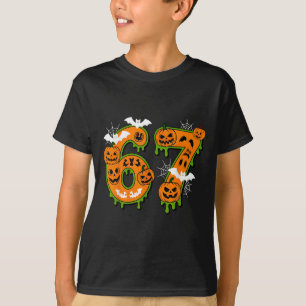 Camiseta Número Assustador 67 No Halloween Para Todos