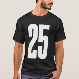 Camiseta Número Branco da Equipe Esportiva #25