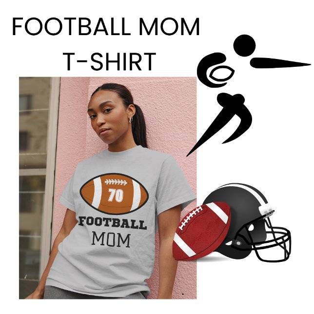 Camiseta Número da Camisa da Mãe de Futebol (Criador carregado)