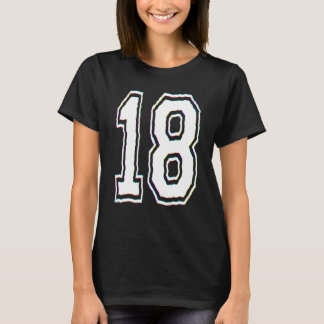 Camiseta Número da Faculdade de Aniversário de 18 Anos