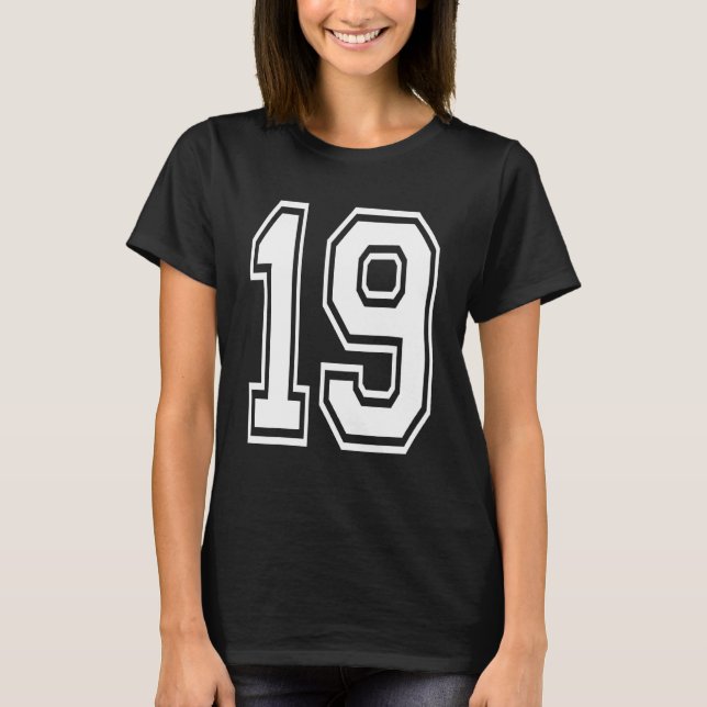 Camiseta Número da Faculdade de Aniversário de 19 anos (Frente)