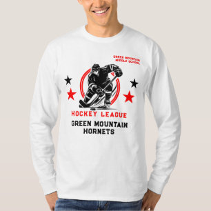 Camiseta Número da Liga do Clube de Hóquei Personalizado