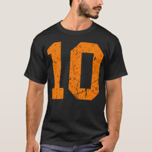 Camiseta Número da Sorte 10 Laranja Torcedor de Esportes Vi